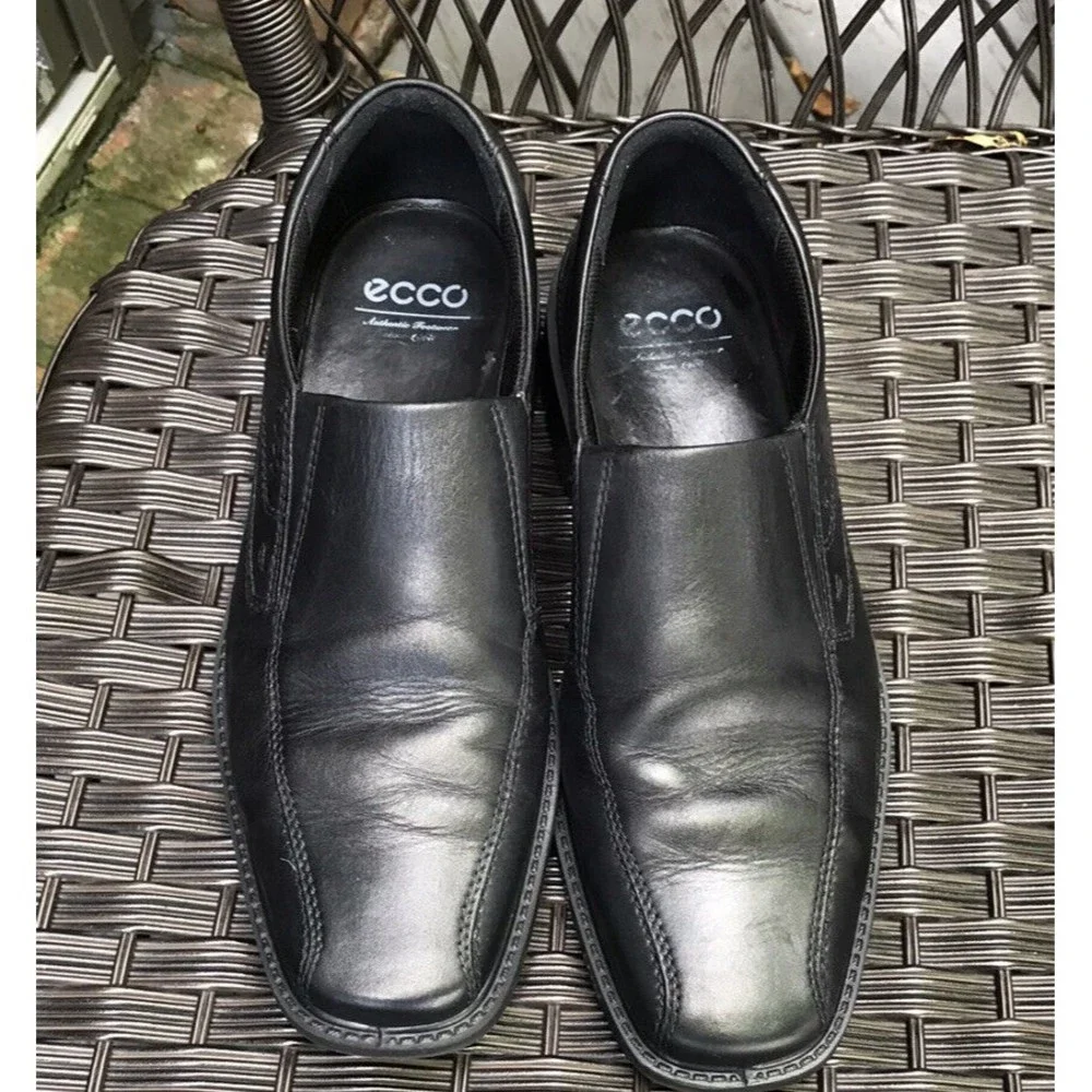 ECCO Men New Jersey Slip On loafers leather Black 43 Us 9 9.5 Shoes Dress